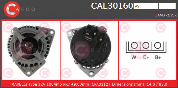 Casco CAL30160AS Alternator CAL30160AS: Buy near me in Poland at 2407.PL - Good price!