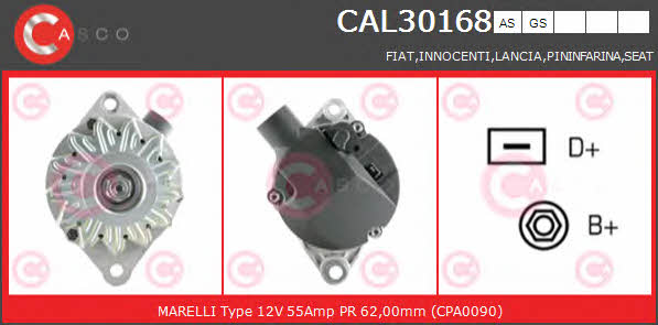 Casco CAL30168AS Alternator CAL30168AS: Buy near me at 2407.PL in Poland at an Affordable price!