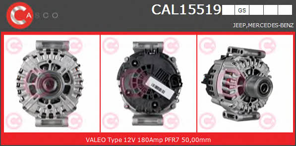 Casco CAL15519GS Alternator CAL15519GS: Buy near me at 2407.PL in Poland at an Affordable price!