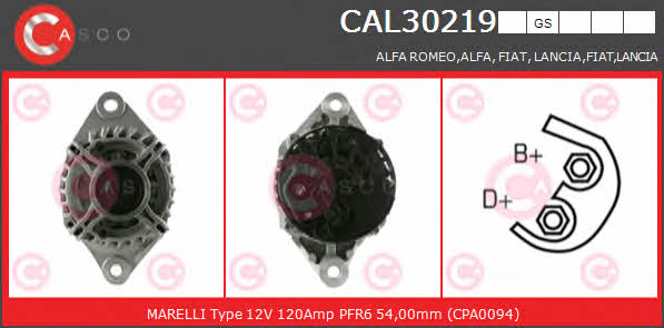 Casco CAL30219GS Alternator CAL30219GS: Buy near me in Poland at 2407.PL - Good price!