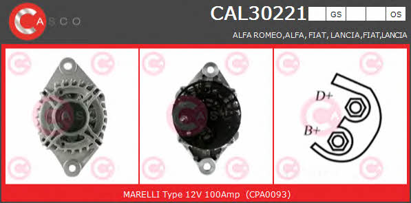 Casco CAL30221OS Alternator CAL30221OS: Buy near me in Poland at 2407.PL - Good price!