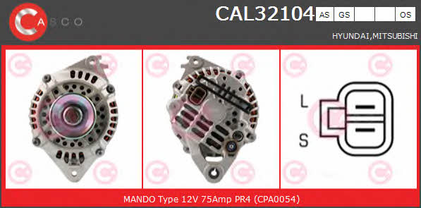 Casco CAL32104GS Alternator CAL32104GS: Buy near me in Poland at 2407.PL - Good price!