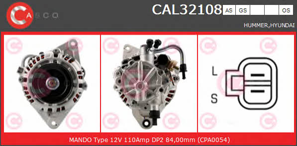 Casco CAL32108GS Alternator CAL32108GS: Buy near me in Poland at 2407.PL - Good price!