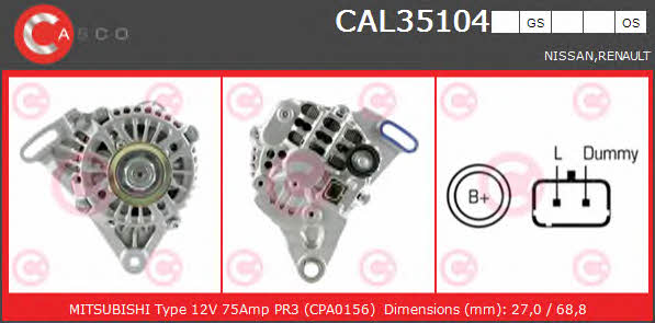 Casco CAL35104GS Alternator CAL35104GS: Buy near me in Poland at 2407.PL - Good price!