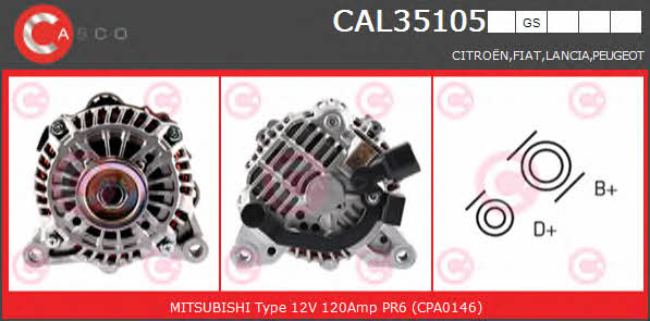 Casco CAL35105GS Alternator CAL35105GS: Buy near me in Poland at 2407.PL - Good price!