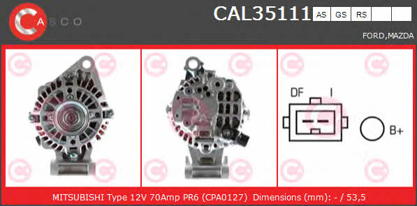 Casco CAL35111AS Генератор CAL35111AS: Отличная цена - Купить в Польше на 2407.PL!