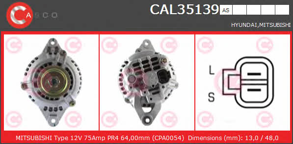 Casco CAL35139AS Alternator CAL35139AS: Buy near me in Poland at 2407.PL - Good price!