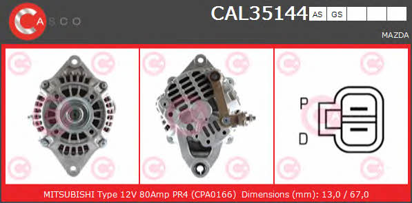 Casco CAL35144AS Alternator CAL35144AS: Buy near me in Poland at 2407.PL - Good price!