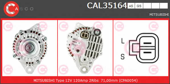 Casco CAL35164AS Alternator CAL35164AS: Buy near me in Poland at 2407.PL - Good price!