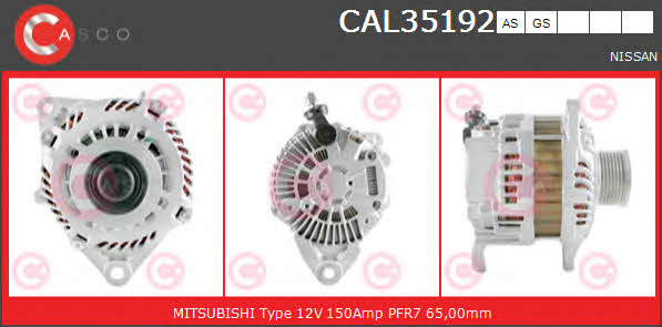 Casco CAL35192AS Alternator CAL35192AS: Buy near me in Poland at 2407.PL - Good price!