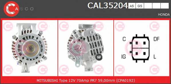 Casco CAL35204AS Alternator CAL35204AS: Buy near me in Poland at 2407.PL - Good price!
