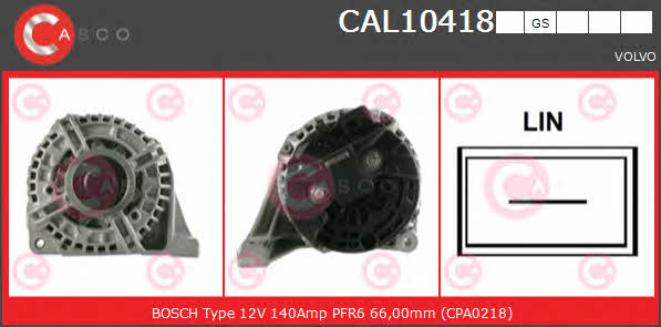 Casco CAL10418GS Alternator CAL10418GS: Buy near me in Poland at 2407.PL - Good price!
