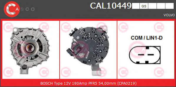 Casco CAL10449GS Alternator CAL10449GS: Buy near me in Poland at 2407.PL - Good price!