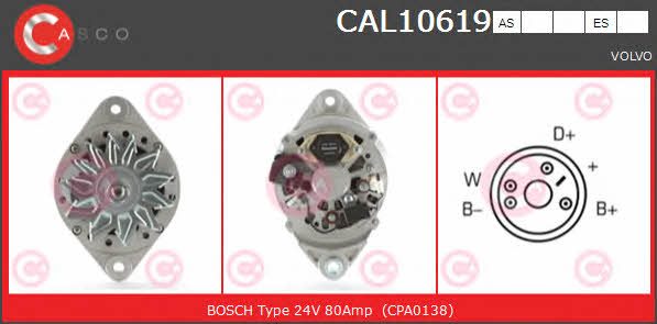 Casco CAL10619AS Генератор CAL10619AS: Отличная цена - Купить в Польше на 2407.PL!