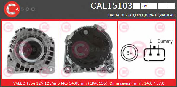 Casco CAL15103GS Alternator CAL15103GS: Buy near me in Poland at 2407.PL - Good price!