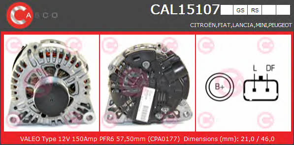 Casco CAL15107GS Alternator CAL15107GS: Buy near me at 2407.PL in Poland at an Affordable price!