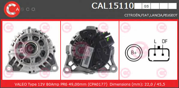 Casco CAL15110GS Alternator CAL15110GS: Buy near me in Poland at 2407.PL - Good price!