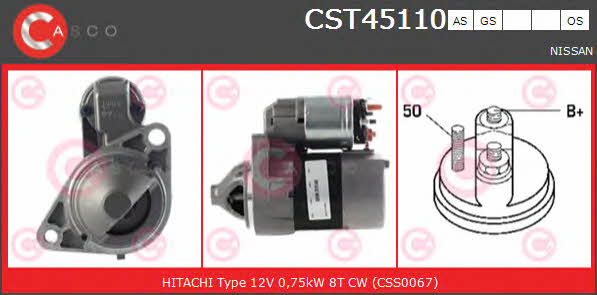 Casco CST45110AS Стартер CST45110AS: Отличная цена - Купить в Польше на 2407.PL!