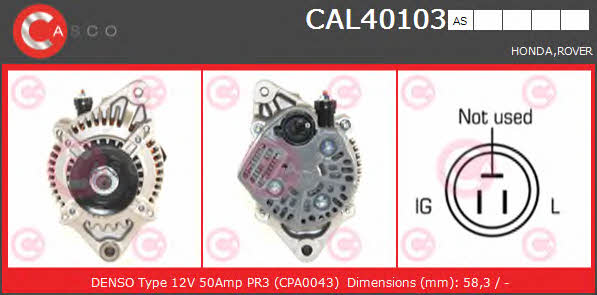 Casco CAL40103AS Alternator CAL40103AS: Buy near me at 2407.PL in Poland at an Affordable price!