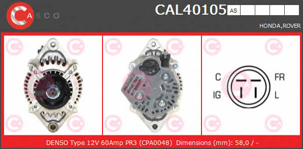 Casco CAL40105AS Alternator CAL40105AS: Buy near me in Poland at 2407.PL - Good price!