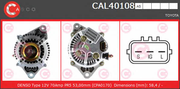 Casco CAL40108AS Генератор CAL40108AS: Отличная цена - Купить в Польше на 2407.PL!