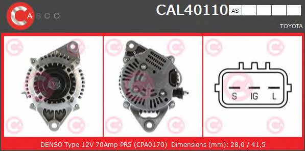 Casco CAL40110AS Alternator CAL40110AS: Buy near me in Poland at 2407.PL - Good price!