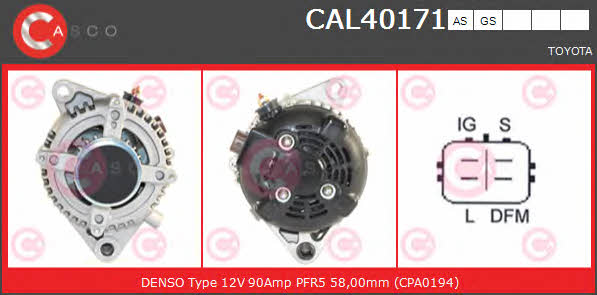 Casco CAL40171GS Alternator CAL40171GS: Atrakcyjna cena w Polsce na 2407.PL - Zamów teraz!