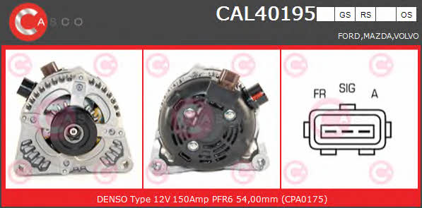 Casco CAL40195GS Alternator CAL40195GS: Buy near me at 2407.PL in Poland at an Affordable price!