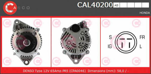 Casco CAL40200AS Alternator CAL40200AS: Buy near me in Poland at 2407.PL - Good price!