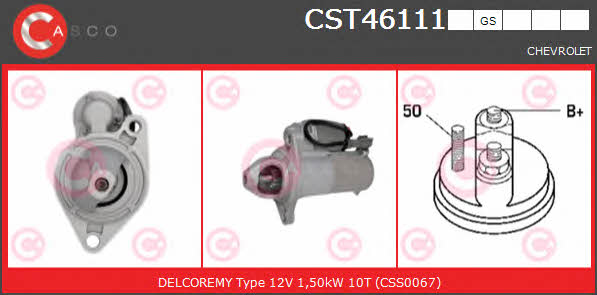 Casco CST46111GS Стартер CST46111GS: Отличная цена - Купить в Польше на 2407.PL!