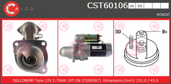 Casco CST60106AS Стартер CST60106AS: Отличная цена - Купить в Польше на 2407.PL!