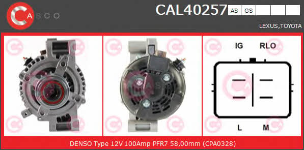 Casco CAL40257AS Alternator CAL40257AS: Buy near me in Poland at 2407.PL - Good price!