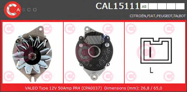 Casco CAL15111AS Alternator CAL15111AS: Buy near me in Poland at 2407.PL - Good price!