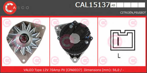 Casco CAL15137AS Alternator CAL15137AS: Buy near me in Poland at 2407.PL - Good price!