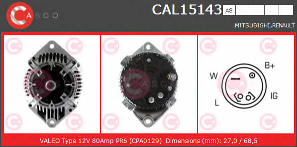 Casco CAL15143AS Alternator CAL15143AS: Buy near me in Poland at 2407.PL - Good price!