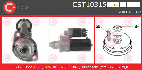 Casco CST10315GS Стартер CST10315GS: Отличная цена - Купить в Польше на 2407.PL!