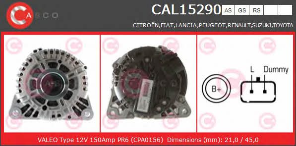 Casco CAL15290AS Alternator CAL15290AS: Buy near me in Poland at 2407.PL - Good price!