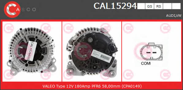 Casco CAL15294GS Alternator CAL15294GS: Buy near me at 2407.PL in Poland at an Affordable price!