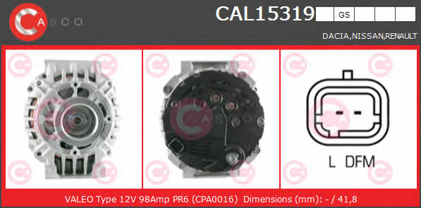 Casco CAL15319GS Alternator CAL15319GS: Buy near me at 2407.PL in Poland at an Affordable price!