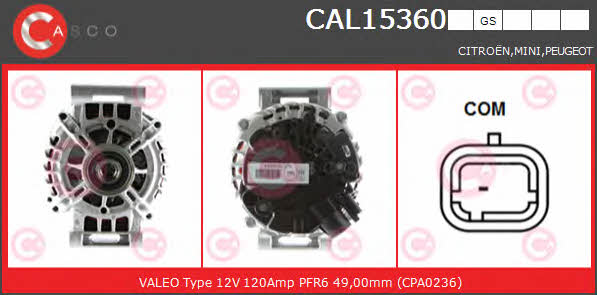 Casco CAL15360GS Alternator CAL15360GS: Buy near me in Poland at 2407.PL - Good price!