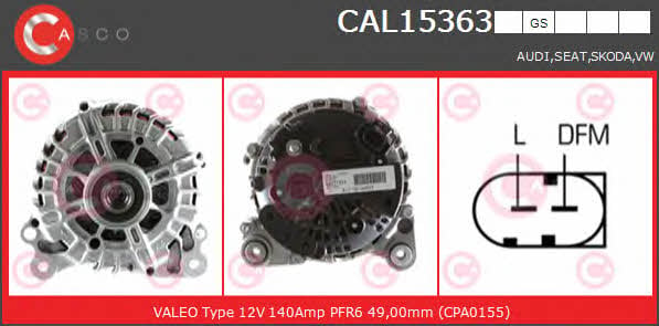 Casco CAL15363GS Alternator CAL15363GS: Buy near me in Poland at 2407.PL - Good price!