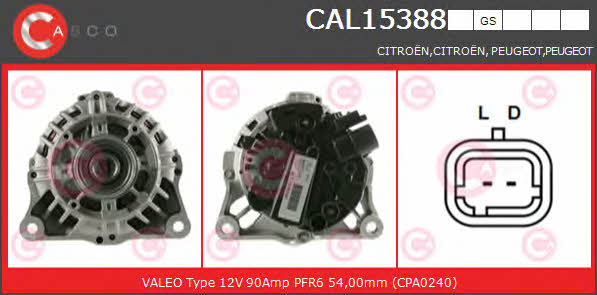 Casco CAL15388GS Alternator CAL15388GS: Buy near me in Poland at 2407.PL - Good price!
