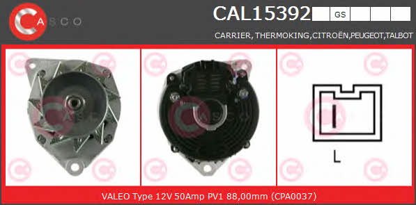 Casco CAL15392GS Alternator CAL15392GS: Buy near me in Poland at 2407.PL - Good price!