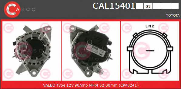 Casco CAL15401GS Alternator CAL15401GS: Buy near me in Poland at 2407.PL - Good price!