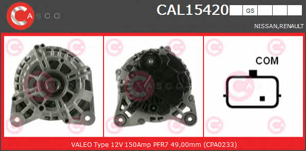 Casco CAL15420GS Alternator CAL15420GS: Buy near me in Poland at 2407.PL - Good price!