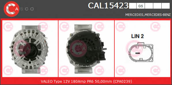 Casco CAL15423GS Alternator CAL15423GS: Buy near me in Poland at 2407.PL - Good price!