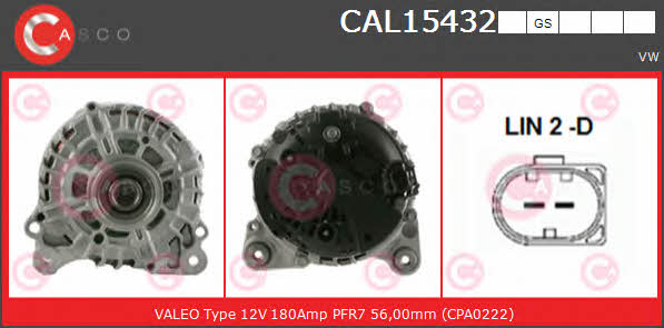 Casco CAL15432GS Alternator CAL15432GS: Buy near me in Poland at 2407.PL - Good price!