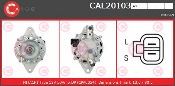 Casco CAL20103AS Alternator CAL20103AS: Buy near me in Poland at 2407.PL - Good price!