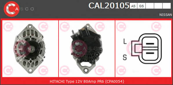 Casco CAL20105GS Alternator CAL20105GS: Buy near me in Poland at 2407.PL - Good price!
