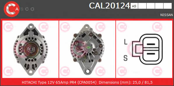 Casco CAL20124AS Alternator CAL20124AS: Buy near me at 2407.PL in Poland at an Affordable price!